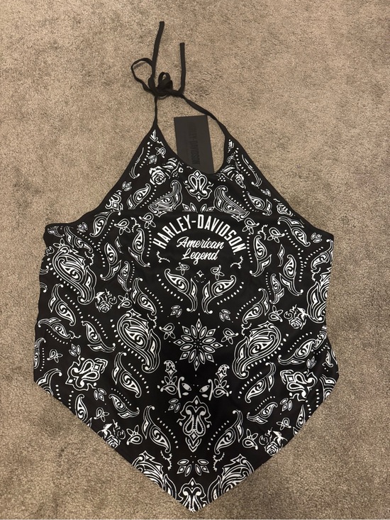 Harley-Davidson Tops - Harley-Davidson Black & White Bandana Halter Top